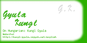 gyula kungl business card